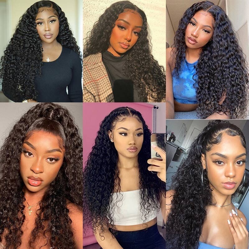 Deep Wave 13x4 HD Lace Front Wigs Pre Plucke 100% Virgin Human Hair Wig-Alididihair