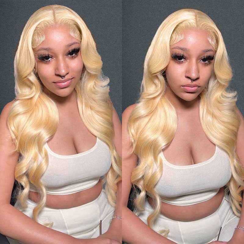 Alididi Body Wave 13x6 Real Swiss HD Lace Frontal #613 Blonde Wig Pre Plucked With Baby Hair