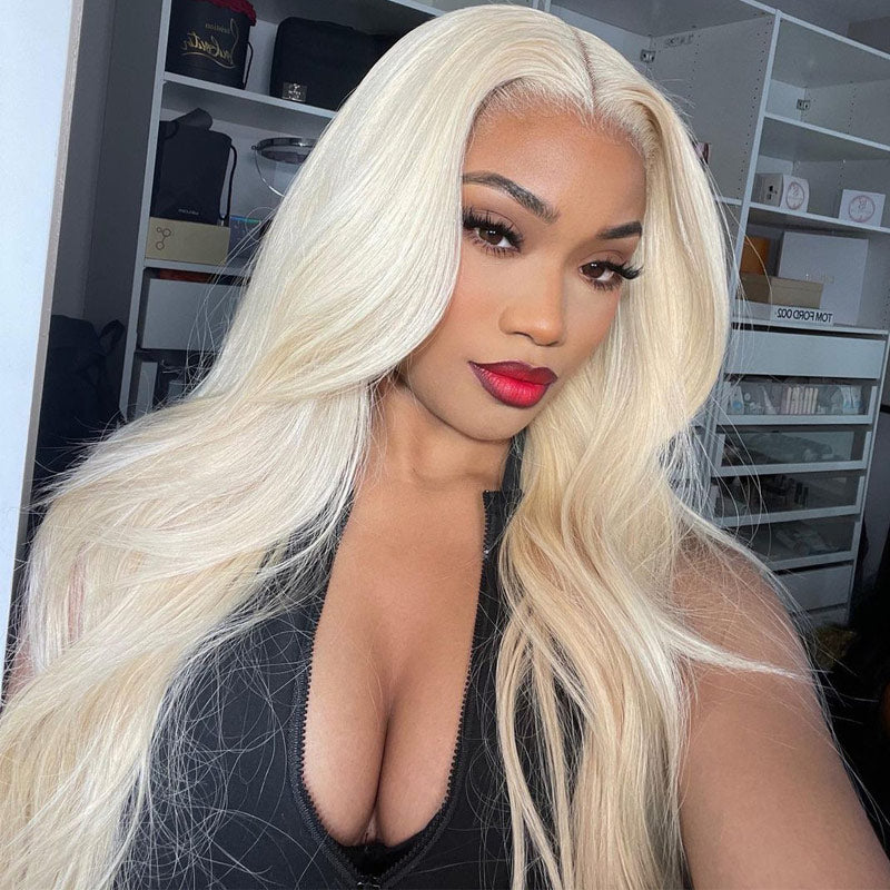 Long Straight Hair 613 Blonde 4x6 Wear Go Wig/13x4 HD Transparent Lace Frontal Wigs Human Hair-Alididihair