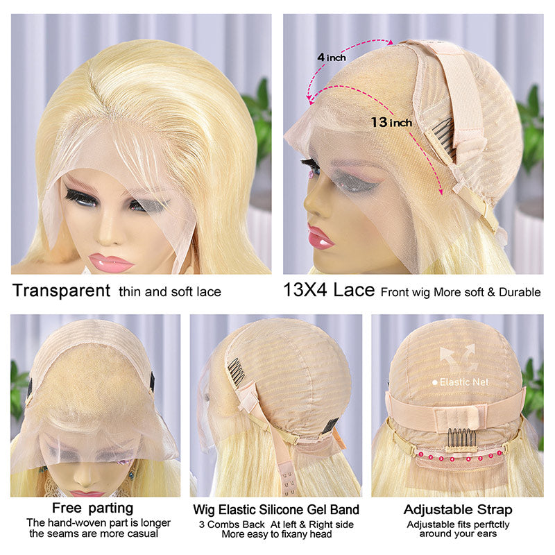 Jgmi Hair body Wave #613 Blonde Wig 13x4 HD Lace Frontal Wig Pre Plucked Real Human Hair Wis