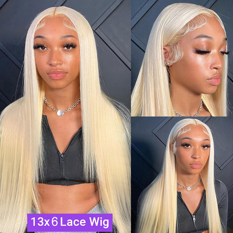 40 Inch 613 Blonde Wig 180% Density Long Straight Hair 13x4 HD Transparent Lace Frontal Wigs  Human Hair Pre Plucked With Baby Hair