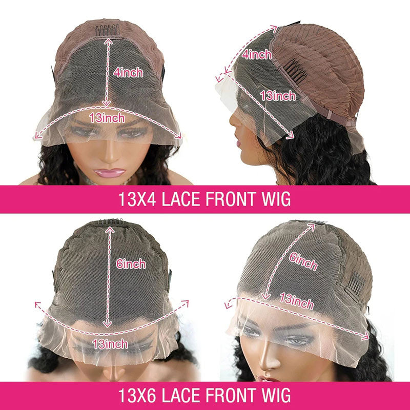 Deep Wave 13x6 Trasparent Lace Frontal Wigs For Women Human Hair Pre Plucked With Baby Hair - Alididihair