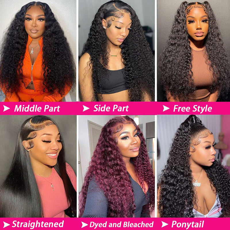 Deep Wave Wig Pre Plucked With Baby Hair 4x4 Transparent Lace Closure Wigs Human Hair For Women -Alididihair