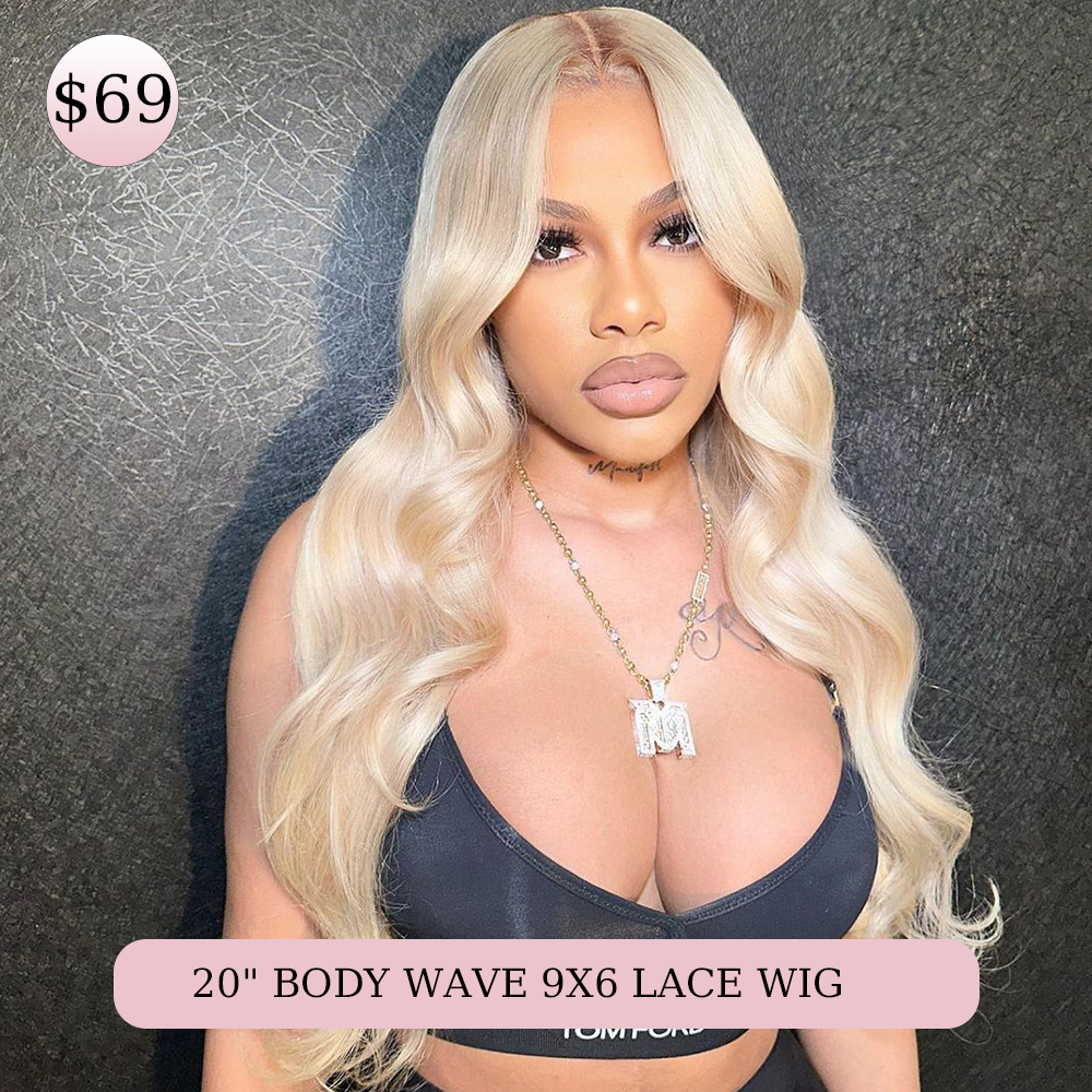 $69 get 20'' #613 Blonde Lace Front Wig Pre Plucked With Baby Hair 100% Human Hair-Alididihair