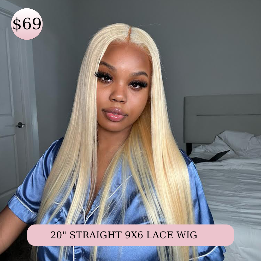 $69 get 20'' #613 Blonde Lace Front Wig Pre Plucked With Baby Hair 100% Human Hair-Alididihair