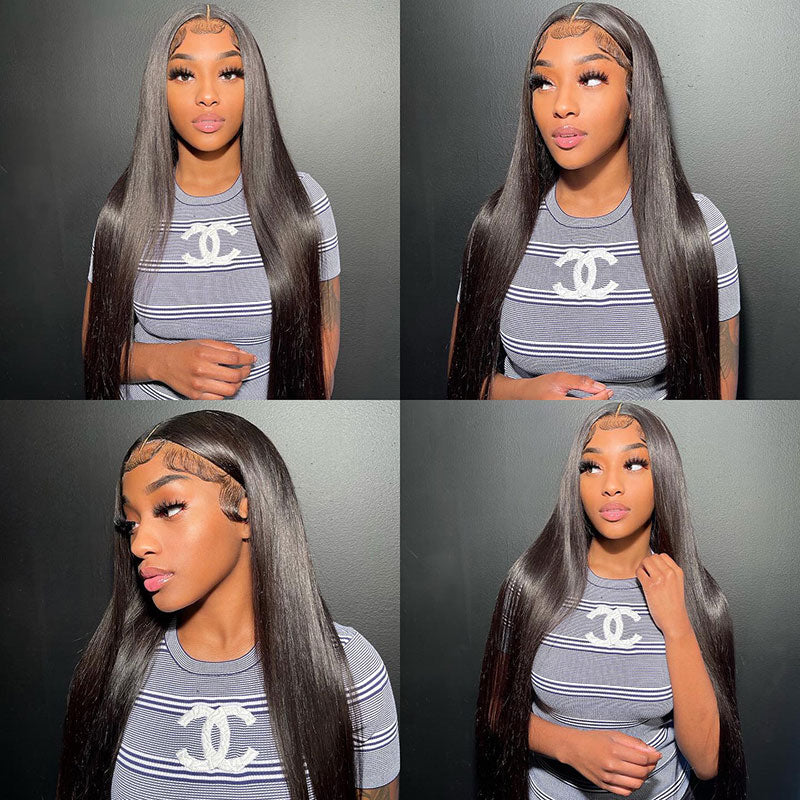 {Super Deal} Alididi Straight Hair 13x4 HD Transparent Lace Frontal Wig Real Human Hair Wigs  (No Code Available)