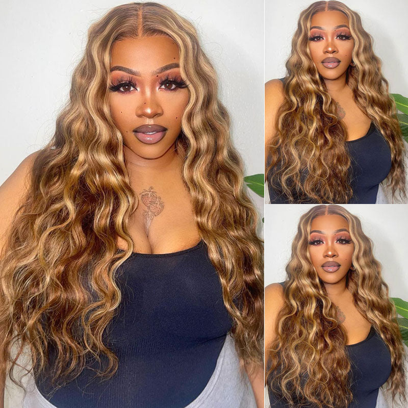 2wigs=$189 | 13x4 #4/27 Highlight Body Wave Transparent Lace Wig + 13x4 Straight Hair Lace Frontal Wig-Alididi