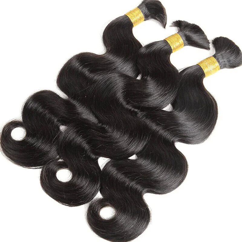 Bulk Hair For Braiding Human Hair No Weft Micro Braids Extension Hair Body Wave Bulk Virgin Human Hair (50g/Bundles)