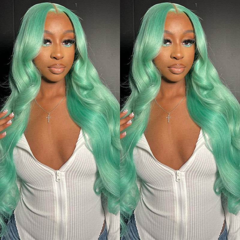 Light Tiffany Color Wig Body Wave 13x4 HD Transparent Lace Frontal Plucke Real Human Hair Wig-Alididihair