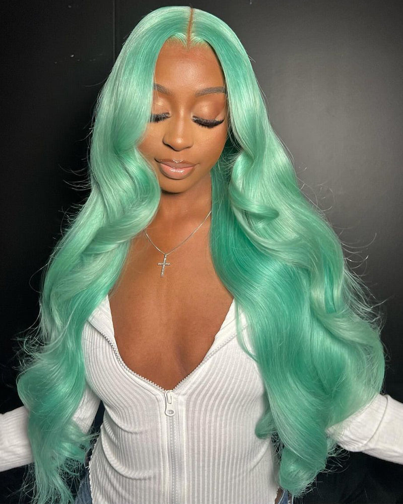 Light Tiffany Color Wig Body Wave 13x4 HD Transparent Lace Frontal Plucke Real Human Hair Wig-Alididihair