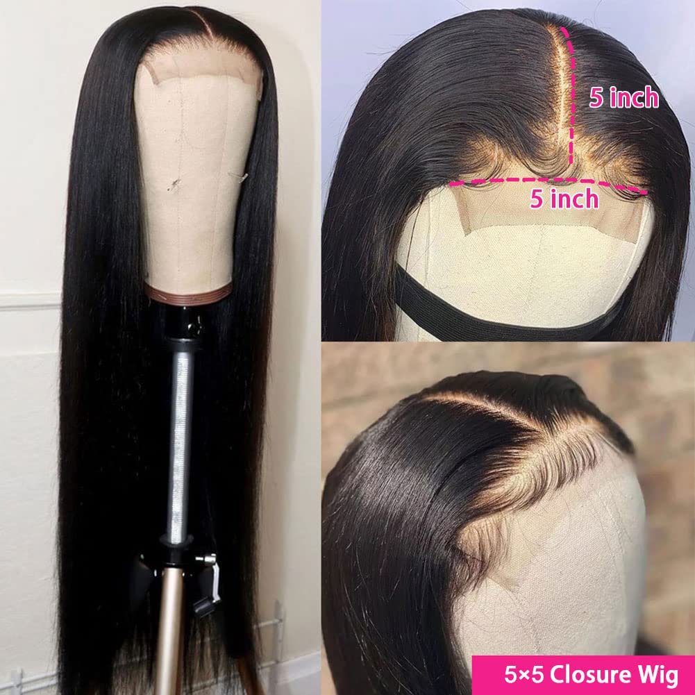 Flash Sale:Straight Hair 5x5 HD Lace Closure Wigs Brazilian Virgin Human Hair Wigs-Alididihair