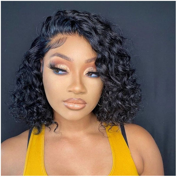 Bob Wig 4x4/13x4 Deep Curly Lace Front Wig Human Hair Short Bob Wigs For Black Women-Alididihair