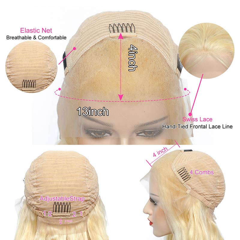 Flash Sale:180% Density Straight Hair Wig #613 Blonde 13x4 Lace Frontal Wig-AlididiHair