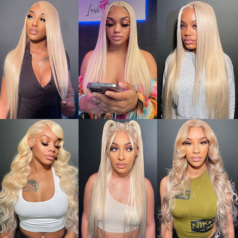 Flash Sale:180% Density Straight Hair Wig #613 Blonde 13x4 Lace Frontal Wig-AlididiHair