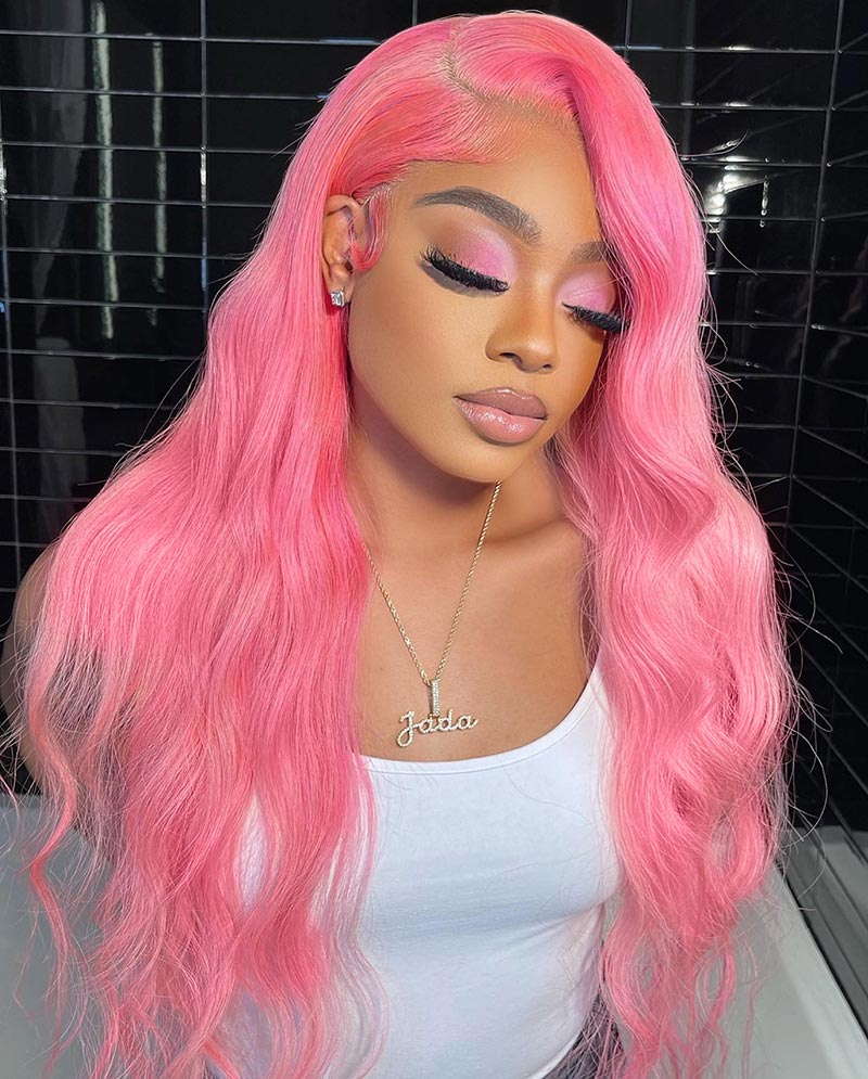 alididiahir-Pink-Colored-13x4-Transparent-Lace-Front-Wig-Body-Wave-Human-Hair-Wig